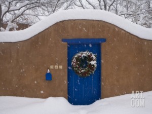 Santa Fe Blue Door Christmas